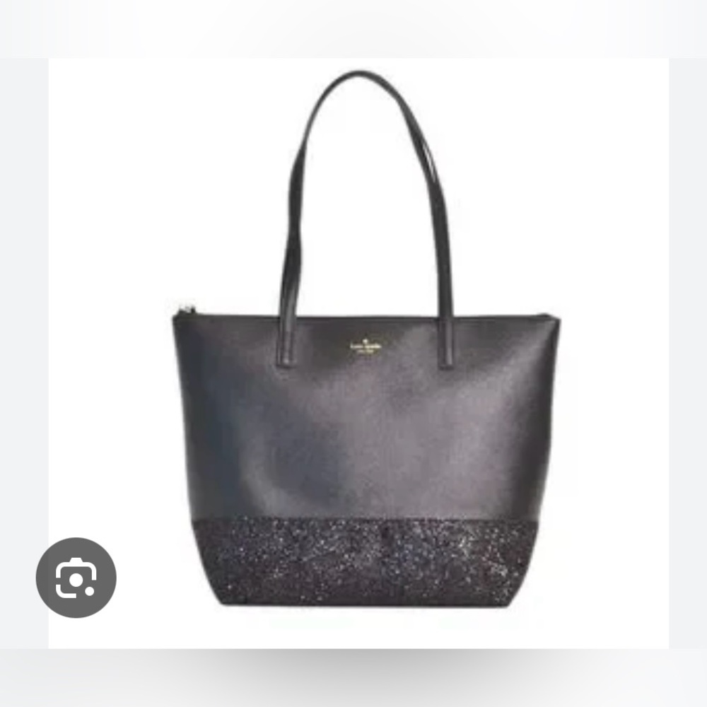 Elegant Kate Spade Greta Court Penny Glitter Black Tote Bag
